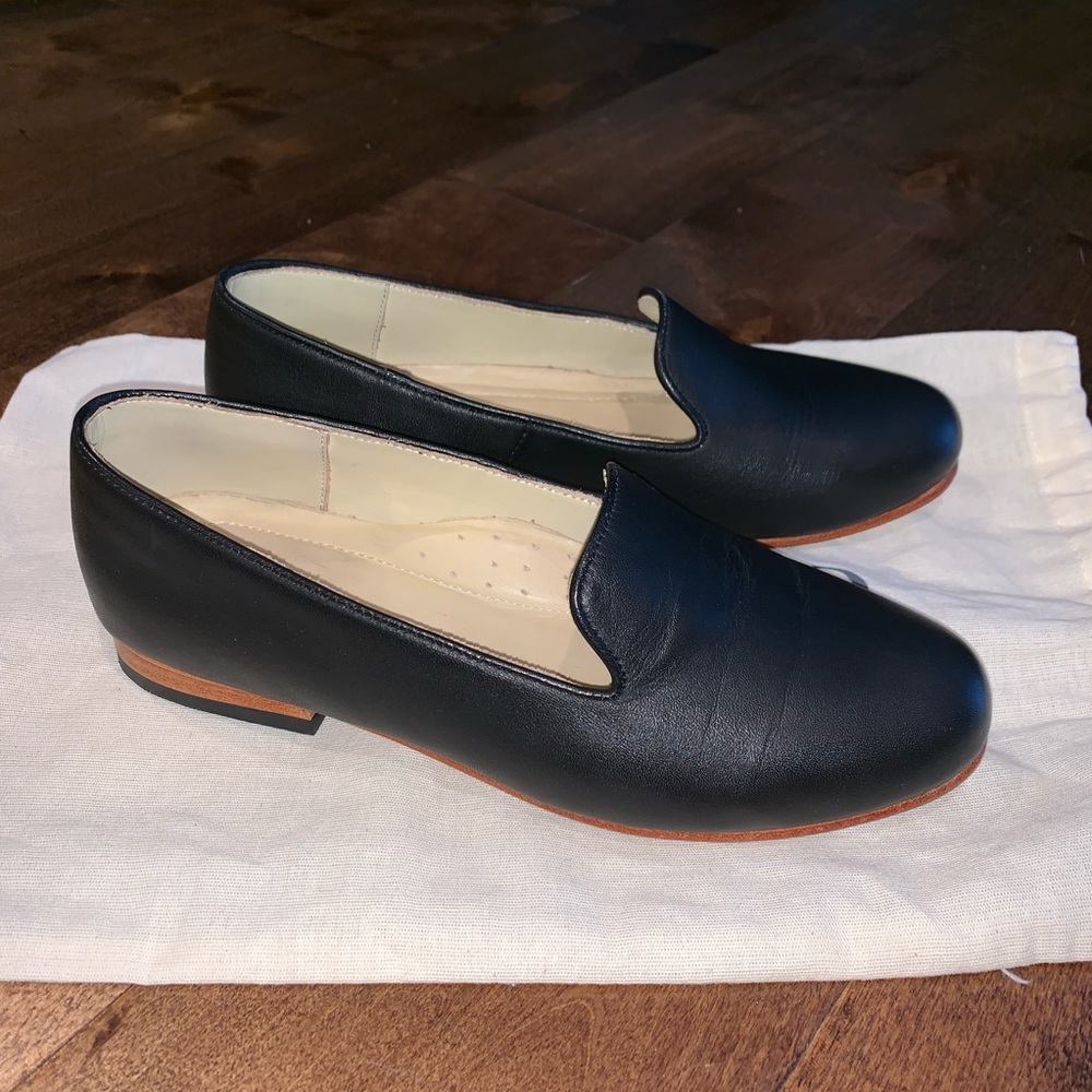 Nisolo Black Leather Smoking Shoe Size 6